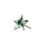 316L SURGICAL STEEL THREADLESS PUSH IN EMERALD CENTER CZ STAR TOP PART